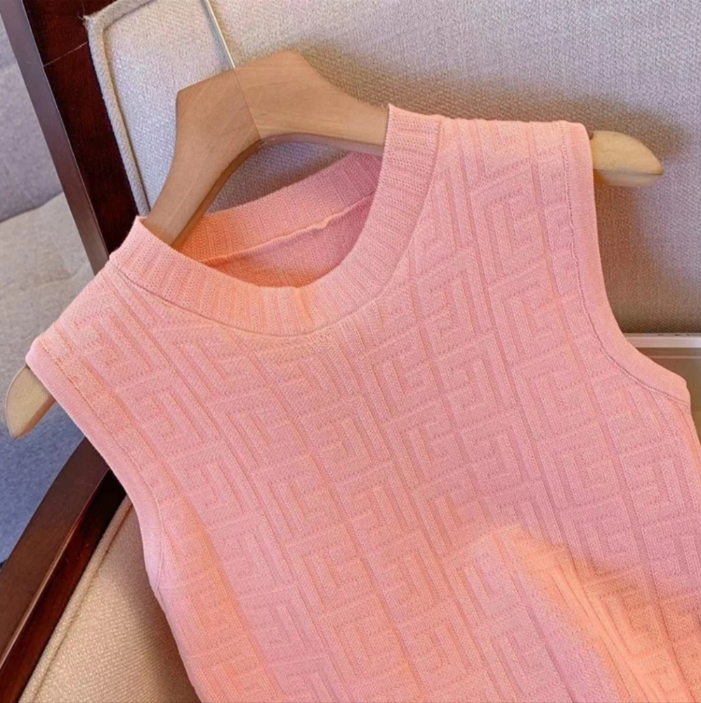 Jacquard Monogram Knit Elegant Mini Dress - Picture 4 of 5